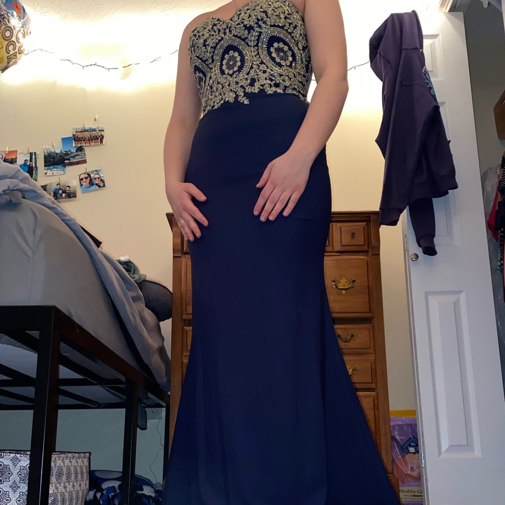 Navy blue prom dress